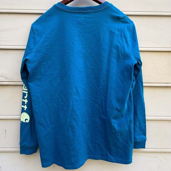 NWT Carhartt Women’s Medium Heavyweight Blue Long Sleeve Logo Workwear Gorpcore - Picture 2 of 4